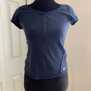 Hollister Dark Blue Button Top
